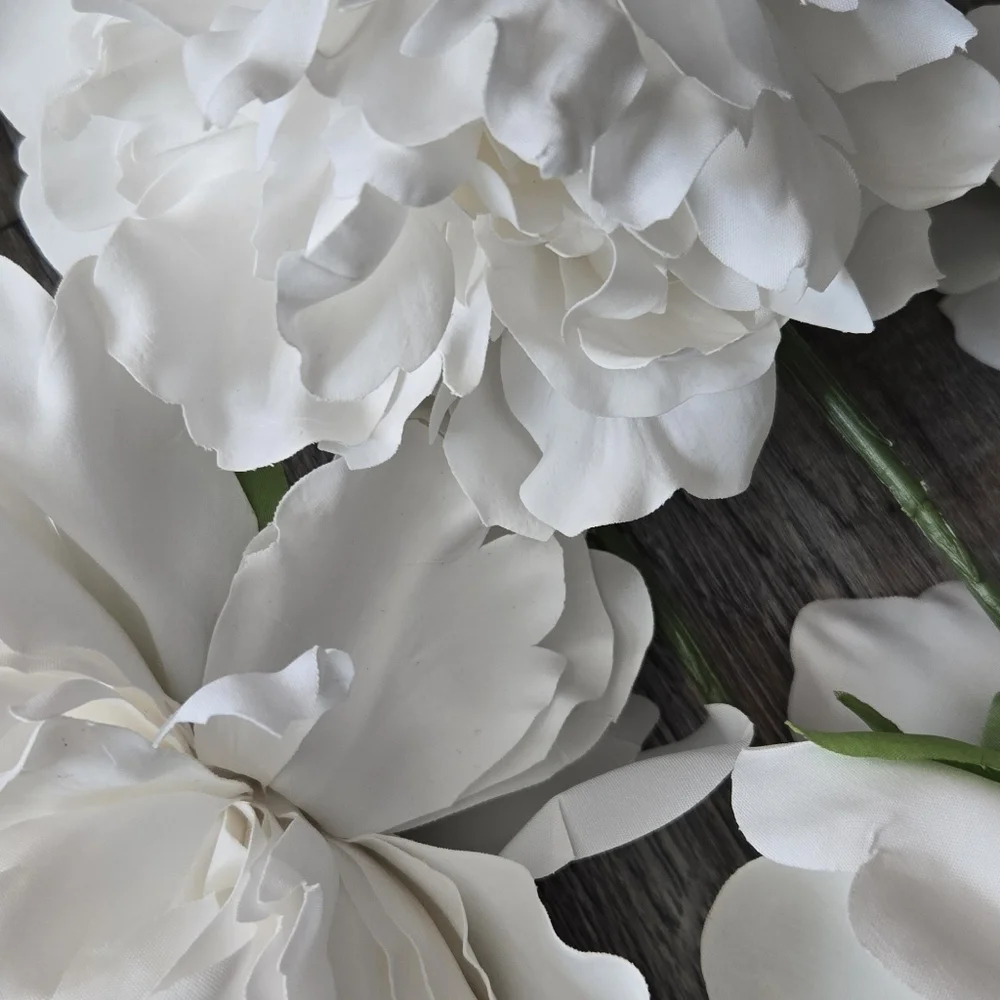 Elegant White Faux Peony Bouquet